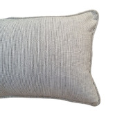 Artisan &amp; Co Grey Pinstripe Cotton-Blend Lumbar Cushion Cover
