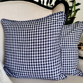Artisan &amp; Co Blue &amp; White Checkered Cotton-Blend Cushion Cover