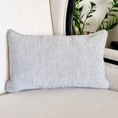 Artisan &amp; Co Grey Pinstripe Cotton-Blend Lumbar Cushion Cover