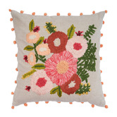 Artisan &amp; Co Poppy Reva Embroidered Cotton Cushion Cover