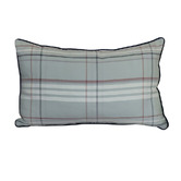 Artisan &amp; Co Ash Green Check Yash Cotton Lumbar Cushion Cover