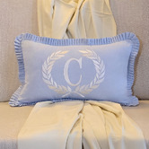 Artisan &amp; Co Blue Ishaan Cotton Lumbar Cushion Cover