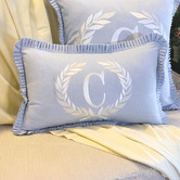 Artisan &amp; Co Blue Ishaan Cotton Lumbar Cushion Cover