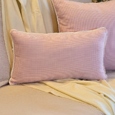 Artisan &amp; Co Pink Gingham  Zayan Cotton Lumbar Cushion Cover