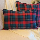 Artisan &amp; Co Polo Checks Himani Cotton Lumbar Cushion Cover