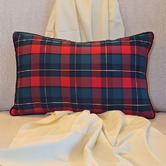 Artisan &amp; Co Polo Checks Himani Cotton Lumbar Cushion Cover
