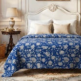 Artisan &amp; Co Blue Darcy Cotton King Bedspread