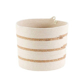 Mia Melange Cylinder Cotton &amp; Jute Rope Basket