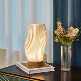 Everlit Wave Timber Abstract LED Cordless Table Lamp