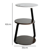 Everlit Pascal 3 Tier Walnut Side Table