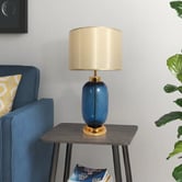 Everlit Priscille Blue Glass Table Lamp