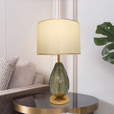 Everlit Jereme Glass &amp; Iron Jute Table Lamp