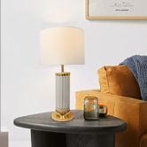 Everlit 67cm Monike Glass &amp; Iron Table Lamp