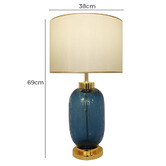Everlit Priscille Blue Glass Table Lamp