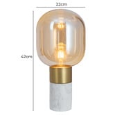 Everlit Florentin Marble &amp; Iron Table Lamp