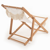 Business and Pleasure Co Premium Sling Teak Wood Outdoor Chair