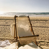 Business and Pleasure Co Premium Sling Teak Wood Outdoor Chair