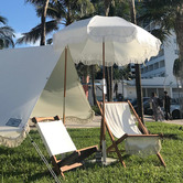 Business and Pleasure Co Premium Sling Teak Wood Outdoor Chair