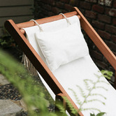 Business and Pleasure Co Premium Sling Teak Wood Outdoor Chair