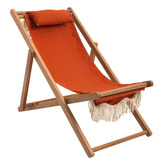 Business and Pleasure Co Premium Sling Teak Wood Outdoor Chair