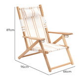 Business and Pleasure Co Rivie Striped Foldable Tommy Beach Chair