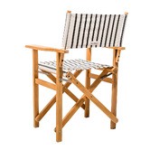 Business and Pleasure Co Monaco Stripe Teak Wood Outdoor Director&#039;s Chair