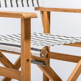 Business and Pleasure Co Monaco Stripe Teak Wood Outdoor Director&#039;s Chair