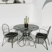 Business and Pleasure Co Vintage Black Al Fresco Dining Table