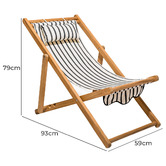 Business and Pleasure Co Monaco Stripe Teak Wood Deck Chair