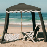 Business and Pleasure Co Black &amp; White Rivie Foldable Deck Chair