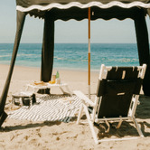 Business and Pleasure Co Black &amp; White Rivie Foldable Deck Chair