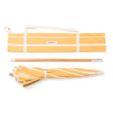 Business and Pleasure Co 1.8m Yellow Stripe Vintage Beach Umbrella