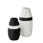 Lily &amp; The Cherry Tree White Striped Ceramic Vase