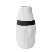 Lily &amp; The Cherry Tree White Striped Ceramic Vase