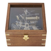Lily &amp; The Cherry Tree Sextant Brass Ornament with Box