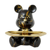 Lily &amp; The Cherry Tree Black &amp; Gold Bear Brick Decorative Tray