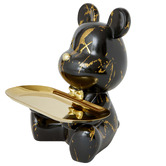 Lily &amp; The Cherry Tree Black &amp; Gold Bear Brick Decorative Tray