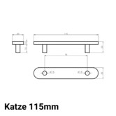 Luxterior Katze Brass Cabinet Handle