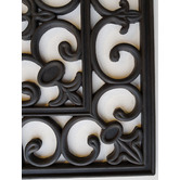 Ruglife Wrought Iron Fleur De Lis Rubber Doormat