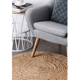 Ruglife Natural Hand-Braided Denise Jute Round Rug