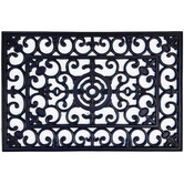Ruglife Wrought Iron Fleur De Lis Rubber Doormat