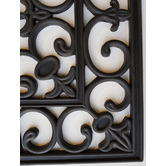 Ruglife Wrought Iron Fleur De Lis Rubber Doormat