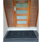 Ruglife Wrought Iron Fleur De Lis Rubber Long Doormat