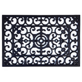 Ruglife Wrought Iron Fleur De Lis Rubber Doormat