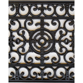 Ruglife Wrought Iron Fleur De Lis Rubber Doormat