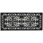 Ruglife Wrought Iron Fleur De Lis Rubber Long Doormat