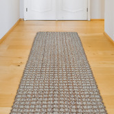 Ruglife Light Grey Dasoda Hand-Loomed Wool &amp; Jute Runner