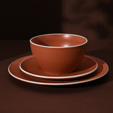 Sunday Homewares 12 Piece Matte Glaze Ribbed Dinner Set