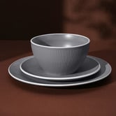Sunday Homewares 12 Piece Matte Glaze Ribbed Dinner Set