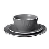 Sunday Homewares 12 Piece Matte Glaze Ribbed Dinner Set